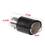 ⁦Racing Red Flame Led Exhaust Muffler Tip Carbon Fiber Racing Automobile Car Tail Pipe Light 2.5 Inch Inlet 4 Inch Outlet⁩ - الصورة ⁦2⁩