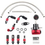 Universal Red Adjustable Fuel Pressure Regulator Kit Oil 0-100psi Gauge -6AN – Vaizdas 4
