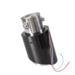 ⁦Racing Red Flame Led Exhaust Muffler Tip Carbon Fiber Racing Automobile Car Tail Pipe Light 2.5 Inch Inlet 4 Inch Outlet⁩ - الصورة ⁦8⁩