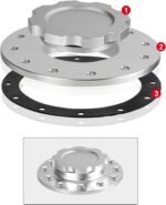 Billet Aluminum Easy Fill Fuel Cell Gas Cap With 12 Hole Cell Bung and Gasket - 圖片 7