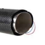⁦Racing Red Flame Led Exhaust Muffler Tip Carbon Fiber Racing Automobile Car Tail Pipe Light 2.5 Inch Inlet 4 Inch Outlet⁩ - الصورة ⁦4⁩
