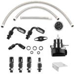 Universal Red Adjustable Fuel Pressure Regulator Kit Oil 0-100psi Gauge -6AN – Vaizdas 2