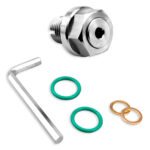 M12.1-1.25 x 15mm Oil Drain Plug Oversize Piggyback, Stainless Steel Self Tapping Oil Pan Thread Repair Kit with O-Ring - Сурет 3