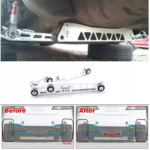 Rear Lower Control Arm Subframe Brace Tie Bar Kit For 92-95 Honda Civic EG - Ảnh 14