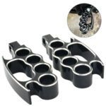 Black CNC Machined Footpegs for Harley-Davidson Motorcycles - Image 2
