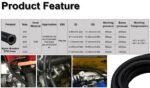 Black Fuel Hose Oil Gas Line AN4-AN6-AN8-AN10-AN12 Nylon/Stainless Steel Braided - Сурет 2