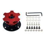 Universal Sports Steering Wheel Quick Release Snap Off Boss Kit Hub Adapter Red – Vaizdas 5