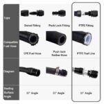 2PCS AN4/AN6/AN8/AN10/AN12 PTFE Hose End Fitting Adapter for PTFE Hose Line Only - Сурет 8