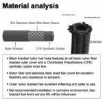 Black Fuel Hose Oil Gas Line AN4-AN6-AN8-AN10-AN12 Nylon/Stainless Steel Braided - Сурет 9