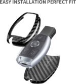 T-carbon Real Carbon Fiber Key Fob Cover Compatible with Mercedes Benz - Ảnh 4
