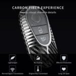 T-carbon Real Carbon Fiber Key Fob Cover Compatible with Mercedes Benz - Ảnh 2