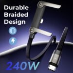 🔥Last Day 60% OFF - ⚡2-in-1 Invisible Holder Charger Cable – 240W Fast Charging Cord with Built-In Phone Stand - Billede 8