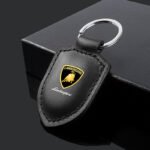 Lamborghini Crest Emblem Genuine Leather Keychain - Billede 2