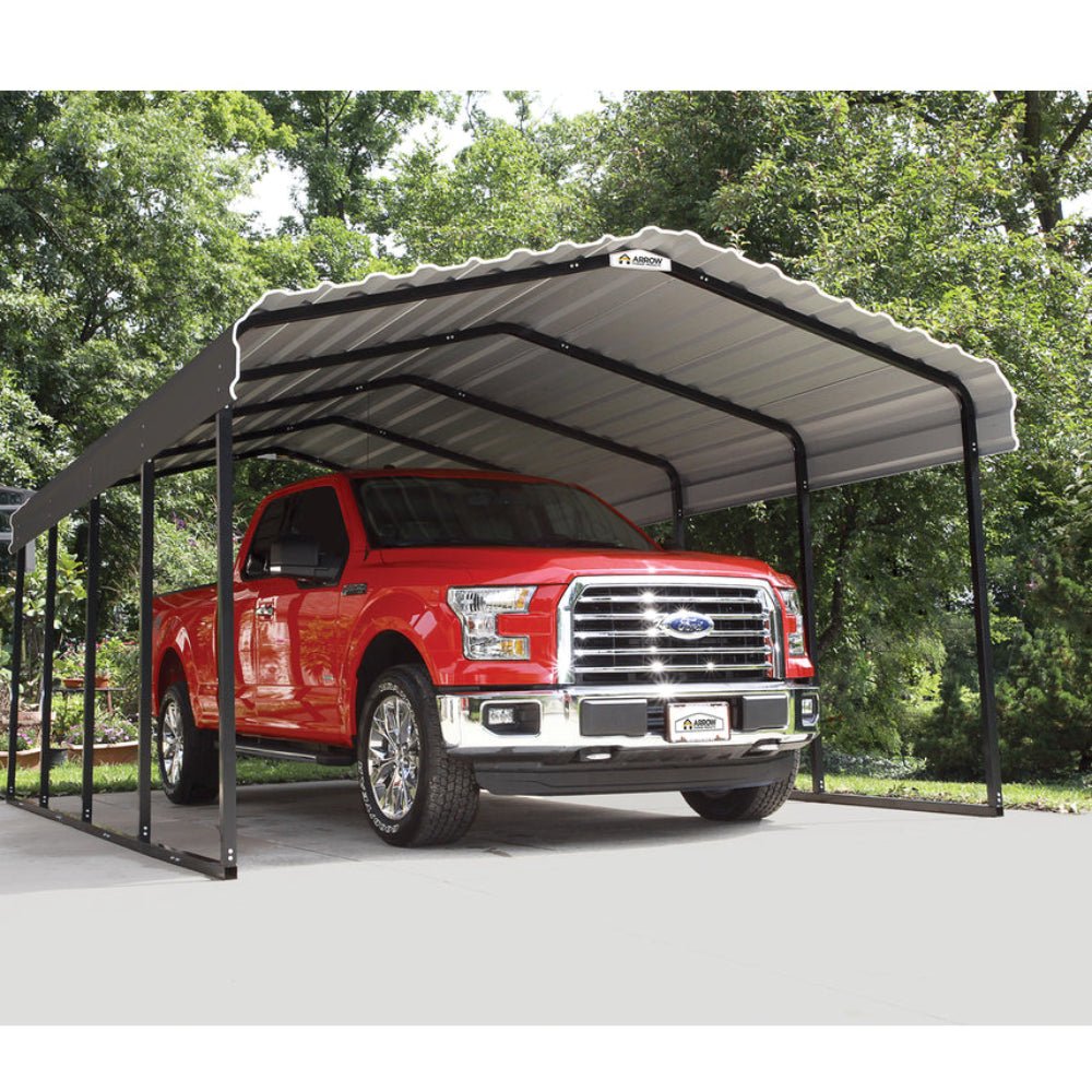 CPHC122007_4.jpg 10x20ft Metal Carport Canopy with Galvanized Gable Roof - Image 1